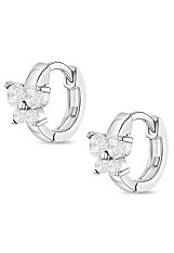 nice sterling silver butterfly clear cubic zirconia birthstone baby earrings